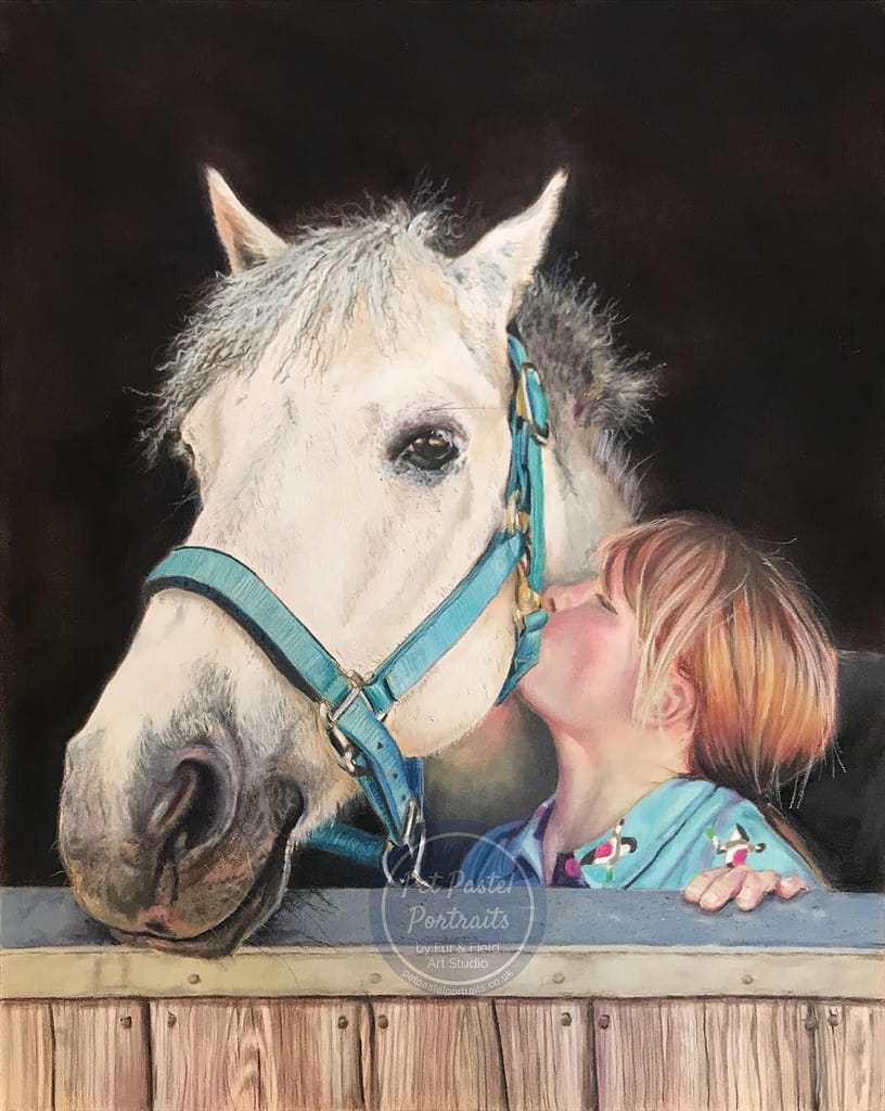 Commission painting of horse and girl